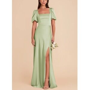 Birdy Grey Women's Pale Pistachio Matte Satin Short Sleeve Judy Dress NWT Size M